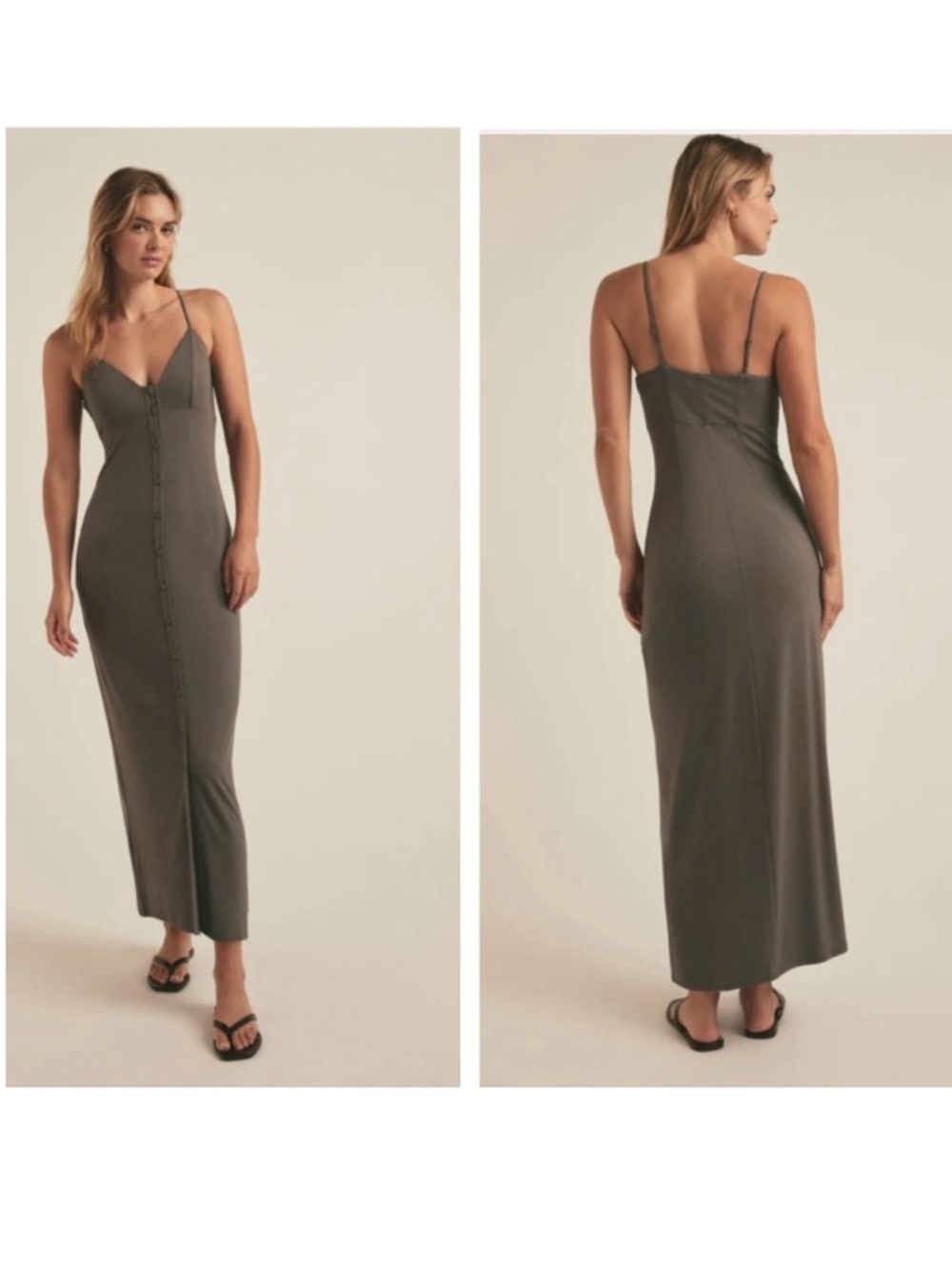 FAVORITE DAUGHTER THE INTO YOU DRESS Elegant Gray Maxi Dress Size XL new w/o tag